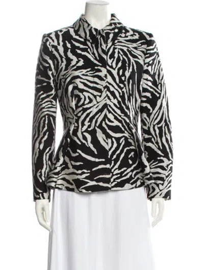 Pre-owned Proenza Schouler Animal Print Blazer In Black