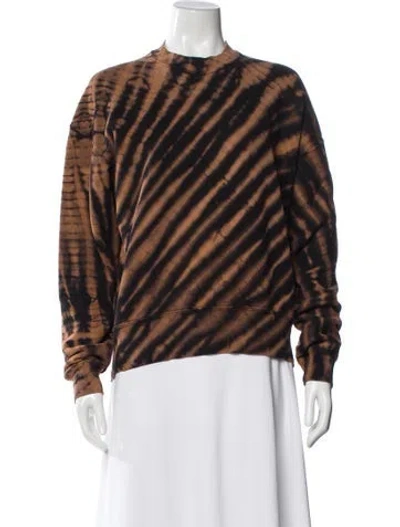 Pre-owned Proenza Schouler Animal Print Crew Neck Sweater In Brown