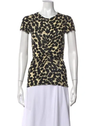 Pre-owned Proenza Schouler Animal Print Crew Neck T-shirt In Black