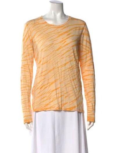 Pre-owned Proenza Schouler Animal Print Crew Neck T-shirt In Orange