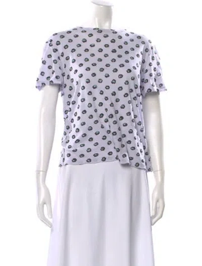 Pre-owned Proenza Schouler Animal Print Crew Neck T-shirt In Purple