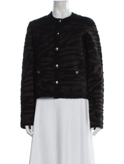 Pre-owned Proenza Schouler Animal Print Jacket W/ Tags In Black