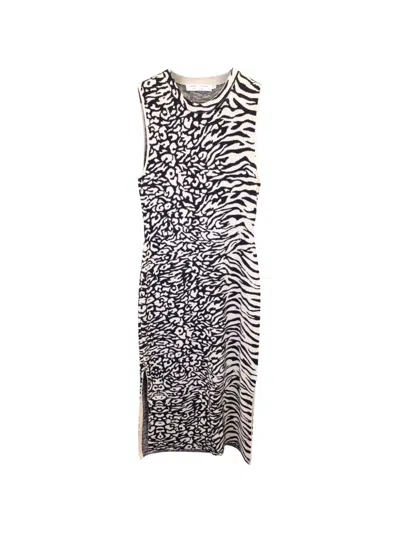 Pre-owned Proenza Schouler Animal-print Knitted Dress In White