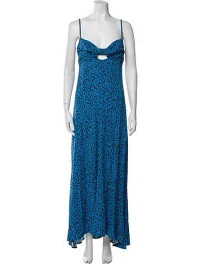 Pre-owned Proenza Schouler Animal Print Long Dress In Blue