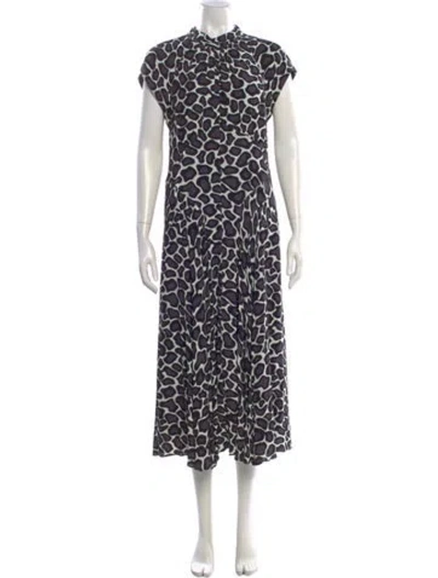 Pre-owned Proenza Schouler Animal Print Long Dress In Purple