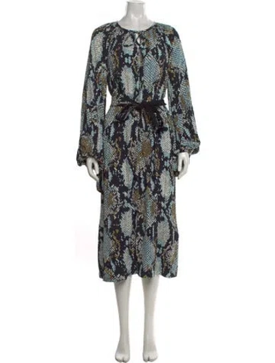 Pre-owned Proenza Schouler Animal Print Midi Length Dress In Black