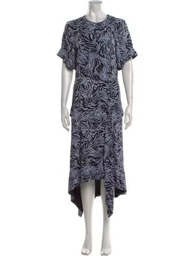 Pre-owned Proenza Schouler Animal Print Midi Length Dress In Purple