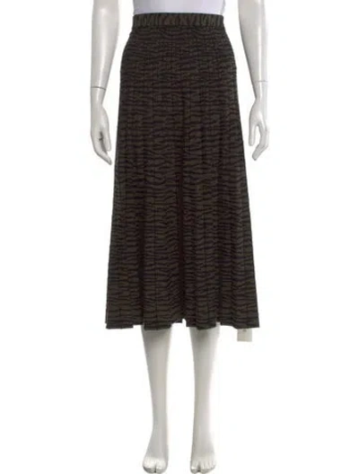 Pre-owned Proenza Schouler Animal Print Midi Length Skirt In Green