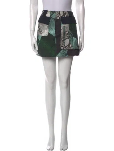 Pre-owned Proenza Schouler Animal Print Mini Skirt In Black