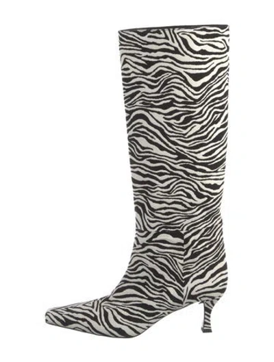 Pre-owned Proenza Schouler Animal Print Rain Boots In White