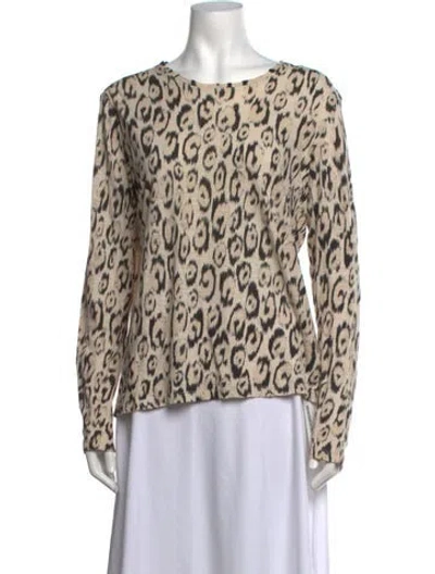 Pre-owned Proenza Schouler Animal Print Scoop Neck Blouse In Neutrals