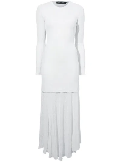 Proenza Schouler Panelled Knit Maxi Dress In White