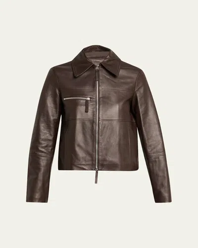 Proenza Schouler Annabel Leather Jacket In Brown