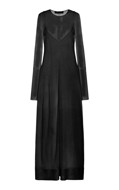 Proenza Schouler Anneliese Sheer Organza Maxi Dress In Black