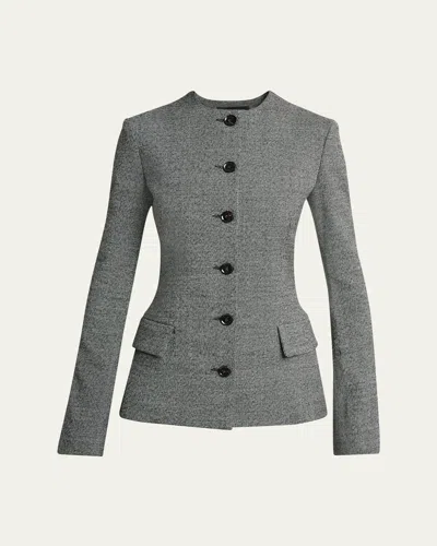 Proenza Schouler Annemarie Slim Melange Wool Jacket In Gray