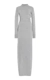 Proenza Schouler Annette Long-sleeve Cashmere Silk Maxi Dress In Grey
