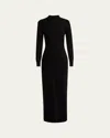 Proenza Schouler Annette Long-sleeve Cashmere Silk Maxi Dress In Black