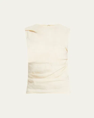 Proenza Schouler Anoushka Sleeveless Linen Slub Top In Light Wheat