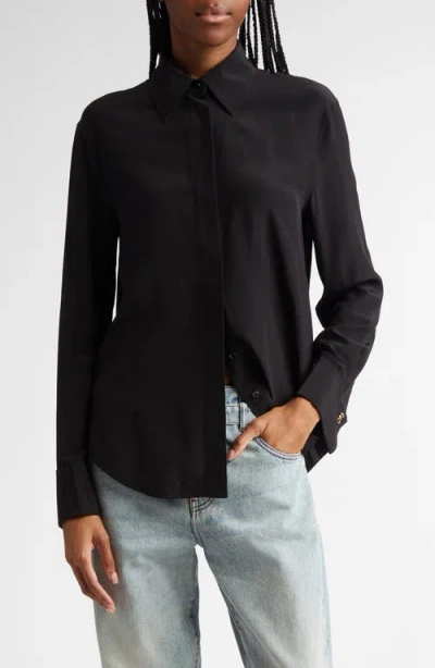 Proenza Schouler Arabella Silk Button-up Shirt In Black