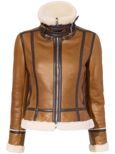 Proenza Schouler Arlo Leather Jacket In Brown