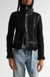 Proenza Schouler Arlo Suede Back Shearling Jacket In Black