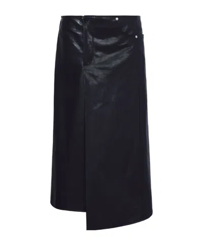 PROENZA SCHOULER ASYMMETRIC A-LINE LEATHER SKIRT
