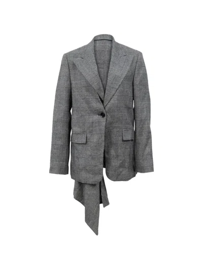 Pre-owned Proenza Schouler Asymmetric Draped Blazer In Gray