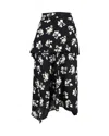 Proenza Schouler Asymmetric Midi Skirt In Floral-print Viscose In Multi