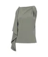 Proenza Schouler Matte Viscose Crepe Alyssa Top In Wood In Gray