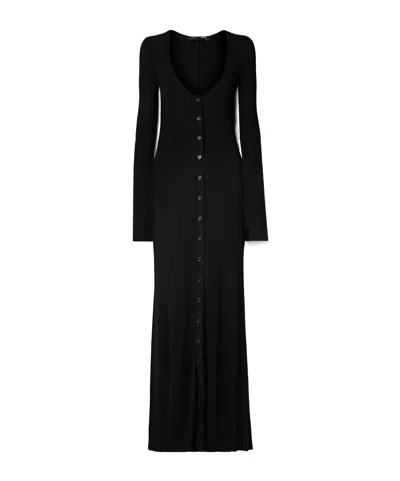Proenza Schouler Athena Ribbed-knit Maxi Dress In Black