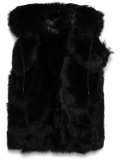 Proenza Schouler Aubrey Shearling Vest In Black