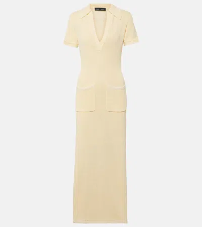 Proenza Schouler Auden Knitted Maxi Shirt Dress In Yellow