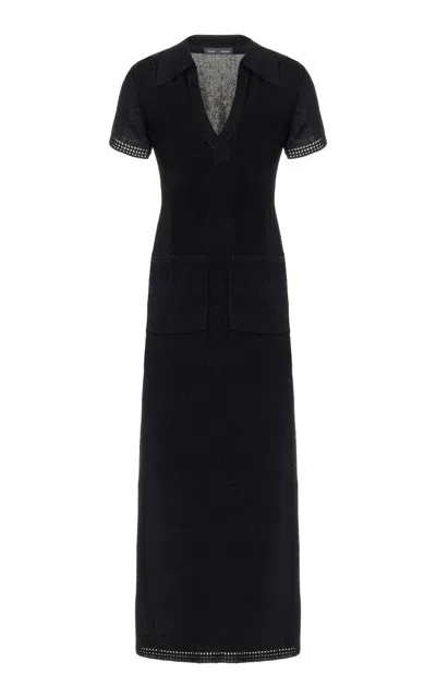 Proenza Schouler Auden Textured-knit Maxi Dress In Black