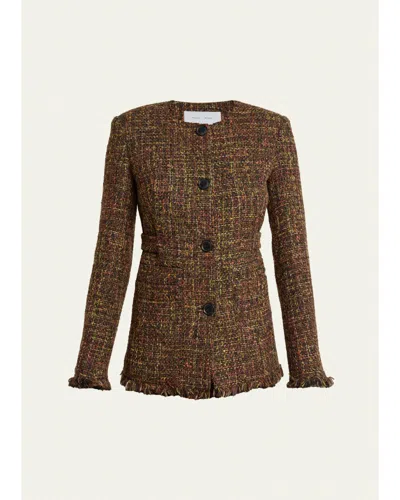 Proenza Schouler Aurelia Tweed Jacket In Brown