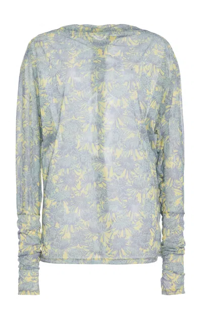Proenza Schouler Aveline Pleated Top In Blue