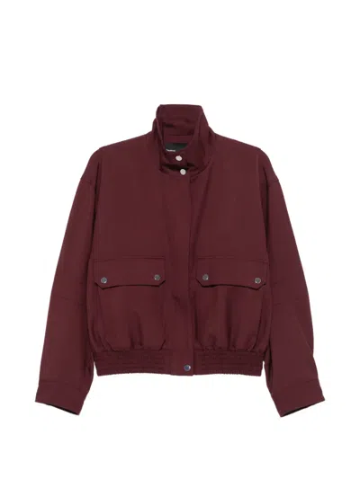 Proenza Schouler Aviva Elasticated-waist Bomber Jacket In Burgundy