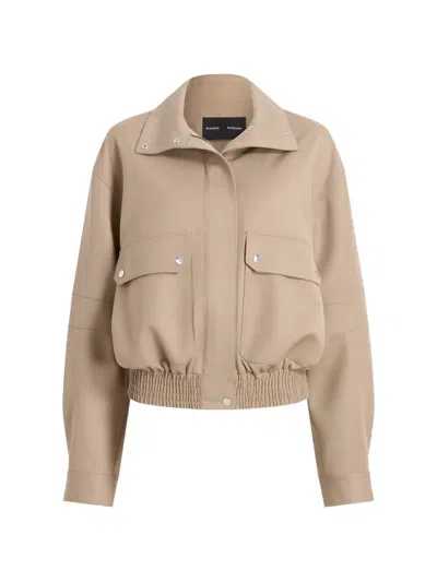 Proenza Schouler Aviva Jacket In Wool Gabardine In Neutral