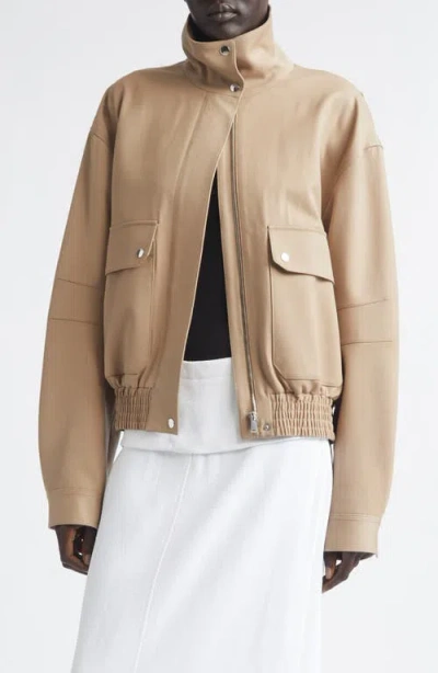 Proenza Schouler Aviva Wool Blend Gabardine Jacket In Brown