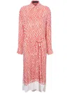 Proenza Schouler Bailey Abstract-print Midi Dress In Red