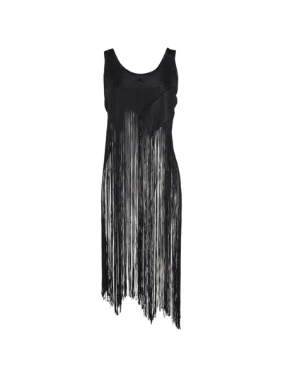 Pre-owned Proenza Schouler Basketweave Fringed Top In Black