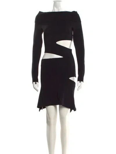 Pre-owned Proenza Schouler Bateau Neckline Mini Dress In Black