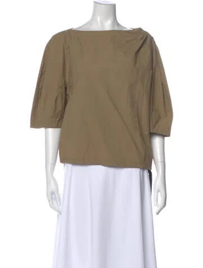 Pre-owned Proenza Schouler Bateau Neckline Three-quarter Sleeve Top In Neutral