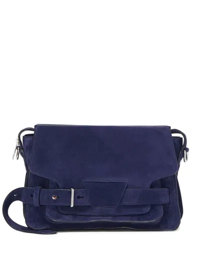 Proenza Schouler Beacon Suede Saddle Bag In Blue