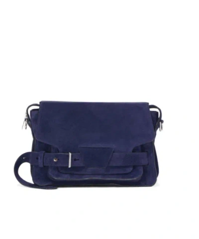 Proenza Schouler Beacon Suede Saddle Bag In Blue