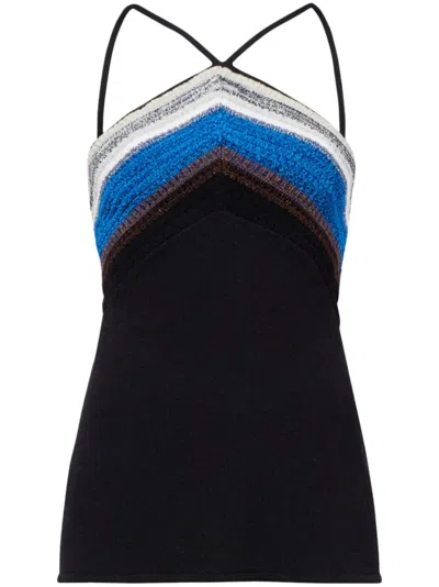Proenza Schouler Bella Crochet-detail Tank Top In Black
