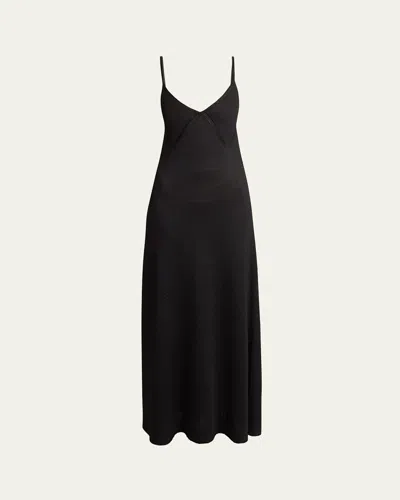 Proenza Schouler Bella Sleeveless Lacquered Viscose Maxi Dress In Black