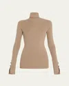 Proenza Schouler Belle Ribbed Silk Cashmere Turtleneck In Brown