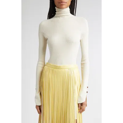 Proenza Schouler Belle Silk Turtleneck Sweater In White