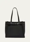 Proenza Schouler Buckled Leather-trimmed Embroidered Cotton-canvas Tote In Black