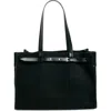 Proenza Schouler Buckled Leather-trimmed Embroidered Cotton-canvas Tote In Black